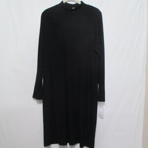NWT Ophelia Roe Black LS Rib Dress Size 1X